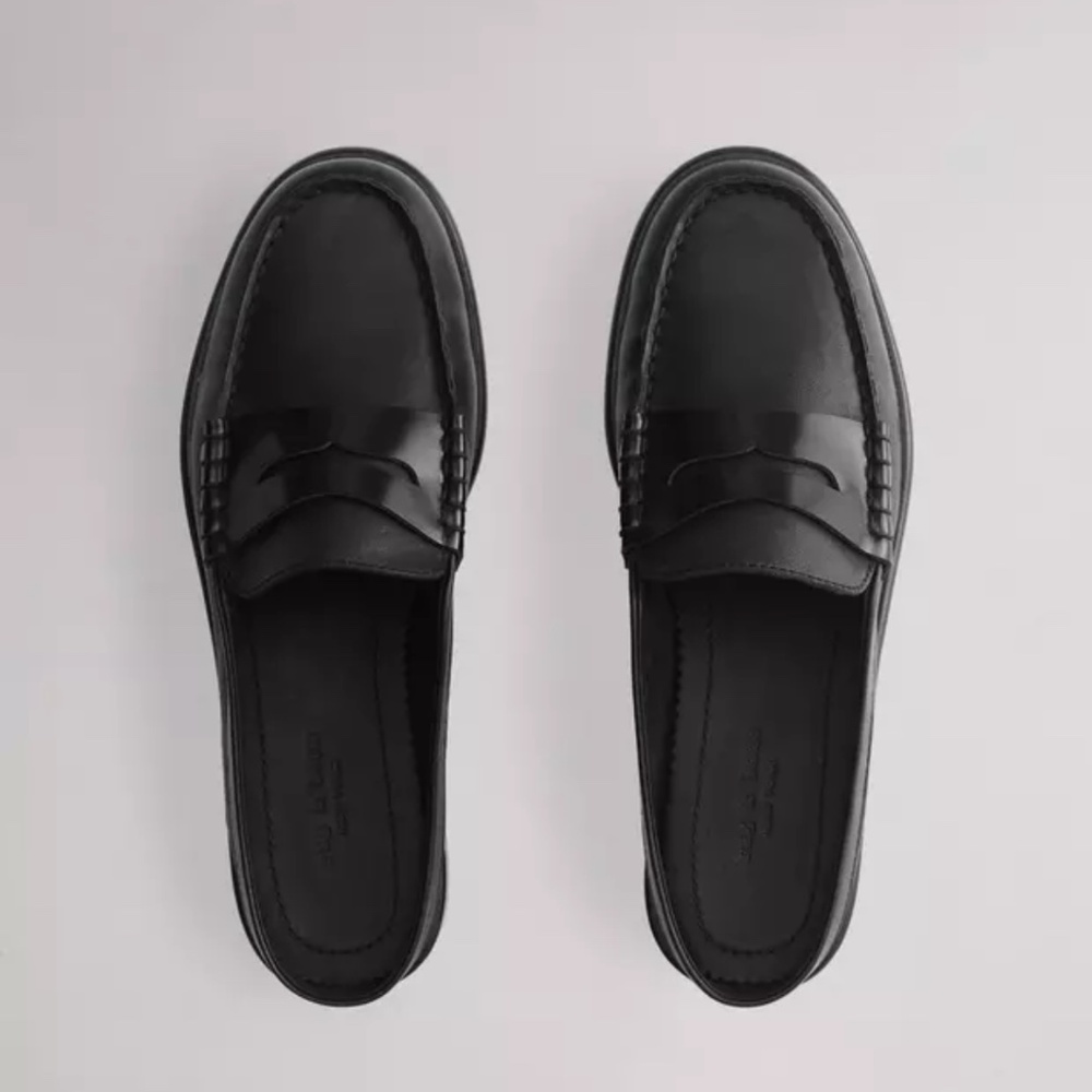 rag & bone black leather Carter Mules